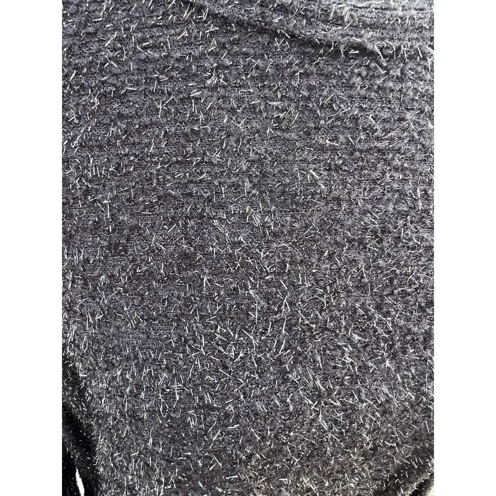 Carrie Allen Vintage Black Sweater Metallic Sparkle Shiny Size LARGE Tunic